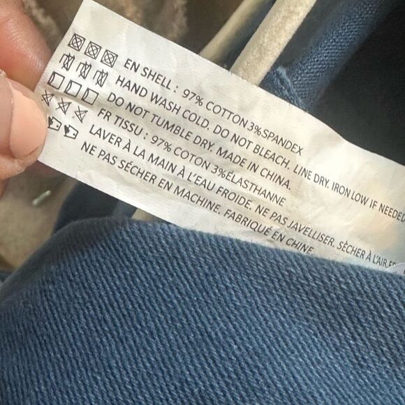 En Saison Denim Stretch Ruffled High Rise Wide Leg Crop Jumpsuit M - Picture 7 of 7